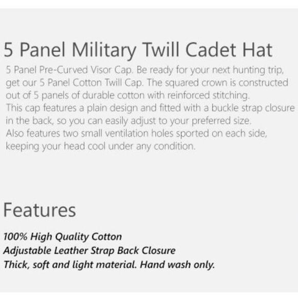 KBEthos Adjustable Army Cap 5 Panel Twill Military Hat Kelly Green NEW NWT - Picture 12 of 12